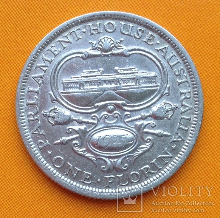 Австралия Флорин 1927 Юбилейный серебро, фото №2