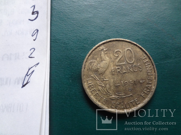 20  франков   1951  Франция    (9.2.6)~
