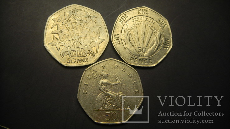 50 пенсів Британія 1998 (три різновиди), фото №2