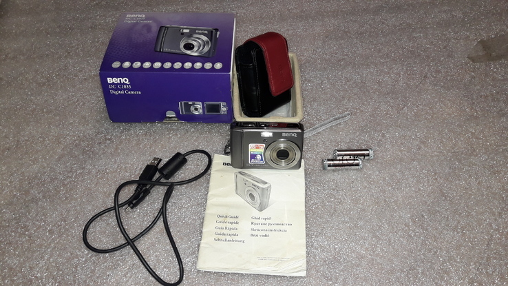 Цыфровой фотоаппарат BENQD C1035 в коробке акамуляторами, фото №3