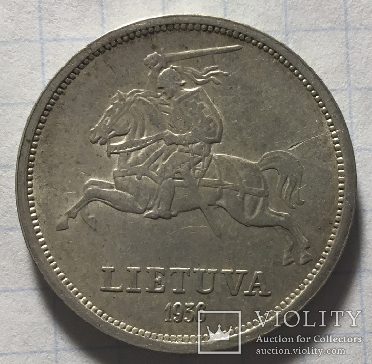 Литва 5 лит 1936 2л5, фото №3