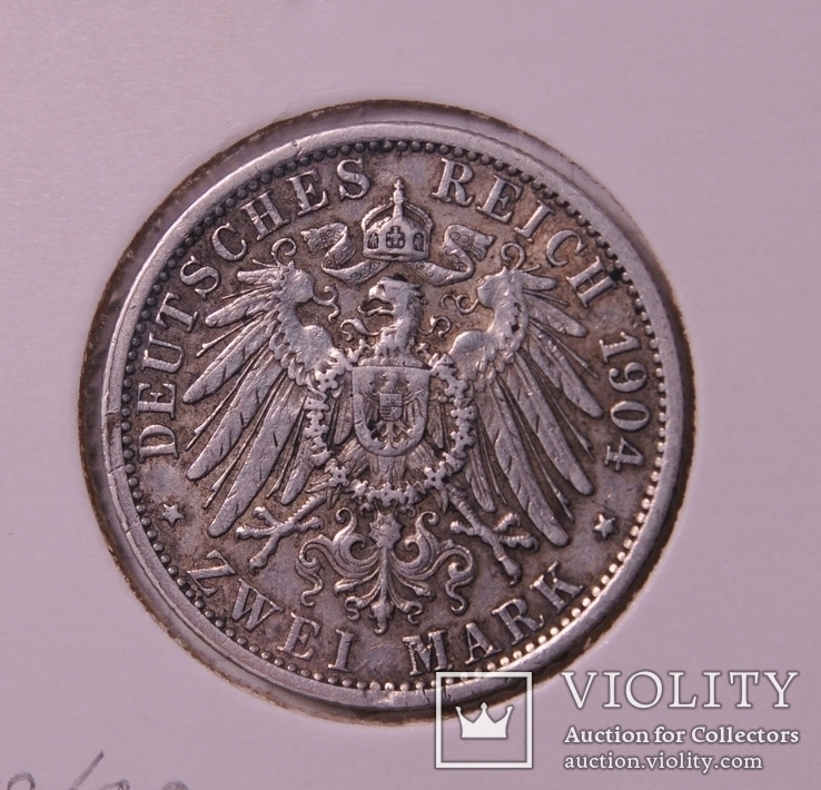 Германия 2 марки 1904 Гессен х2л3, фото №4