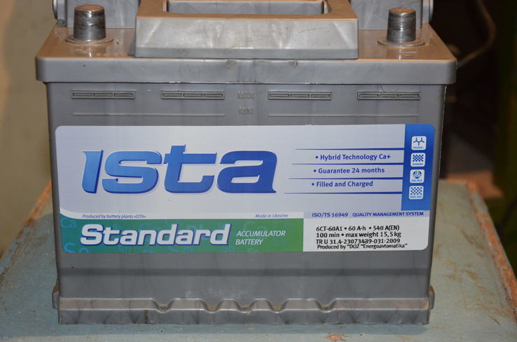Автомобильный аккумулятор ISTA 6СТ-60 А1 Standard, фото №3