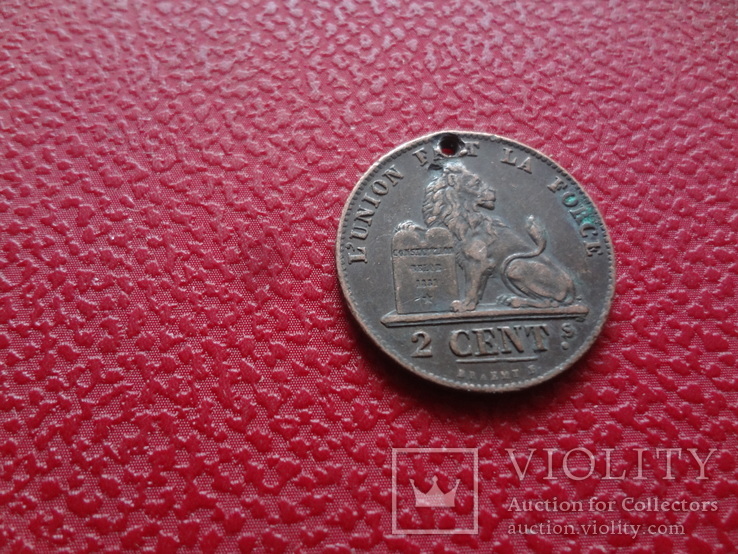 2  цента  1845  Бельгия     (Б.4.6)~, фото №3
