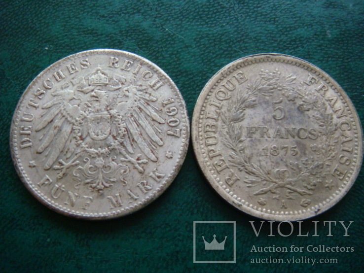 5 франков и 5 марок (копии), фото №2