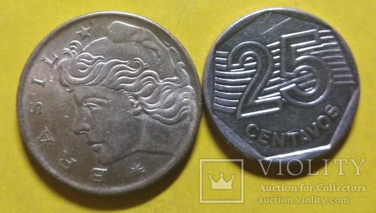 Бразилія, 2 монети 1970, 1994 р., фото №3