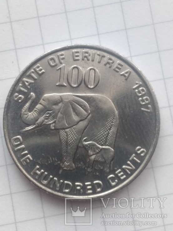 100 центов Эретрия 1991, фото №3