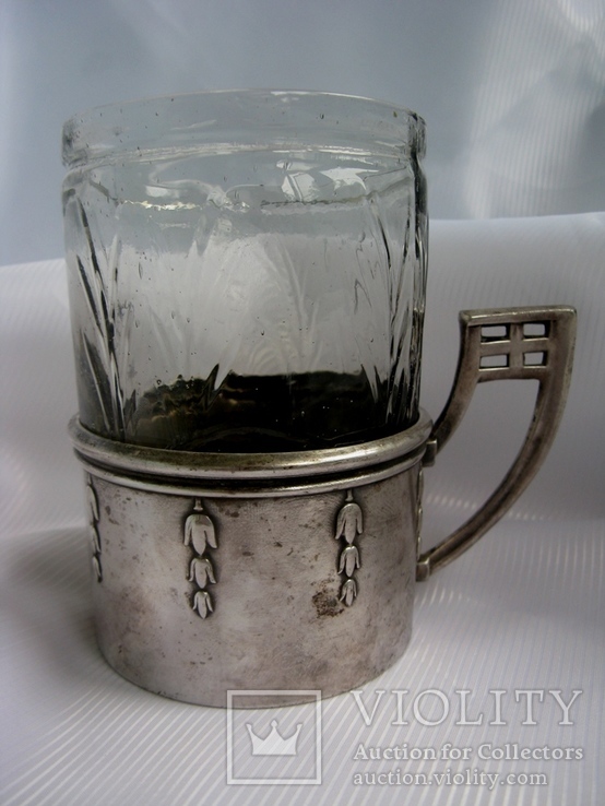 Подстаканник, стакан, металл, серебрение, фото №3
