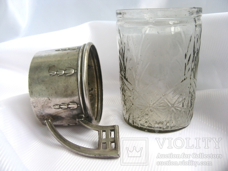 Подстаканник, стакан, металл, серебрение, фото №4