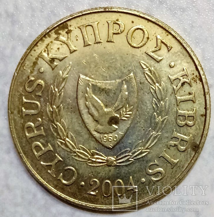 Кипр 20 цент 2004, фото №2