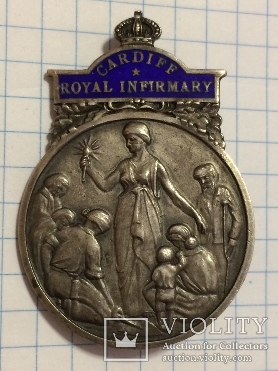 Знак Cardiff Royal Infirmary Кардифф Англия 1921 г серебро, фото №2