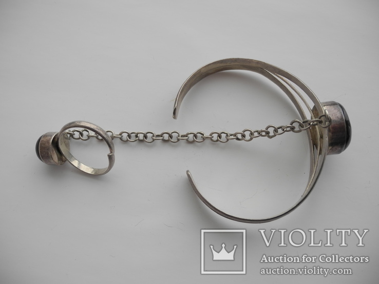 Браслет и кольцо серебро 925 пр ( вес 33 гр ), фото №6