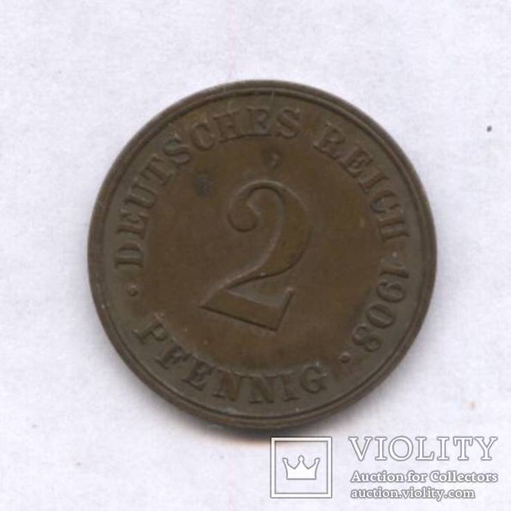 2 Pfennig 1908 J, фото №2