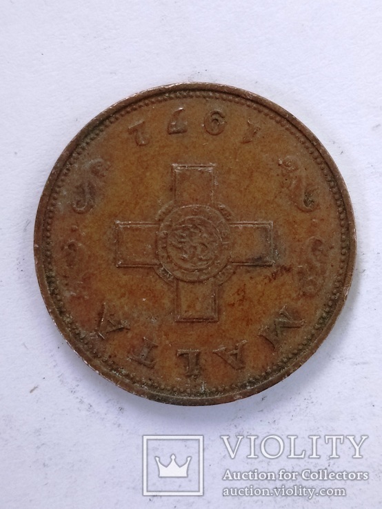 Мальта 1 цент 1972, фото №3