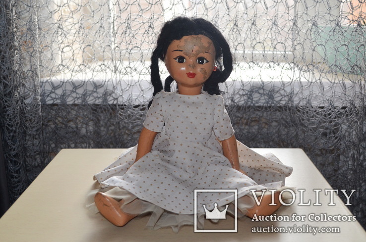 Кукла СССР 1950-х годов паричковая из бумажно-древесной массы, фото №2