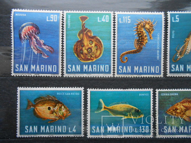 1966 г. Сан-Марино Фауна Рыбы (**), фото №3