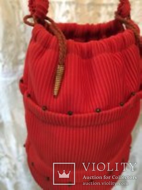 Красная сумочка 1950-1960 год., фото №3