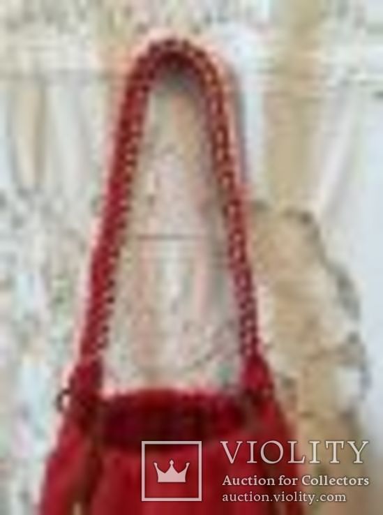 Красная сумочка 1950-1960 год., фото №5
