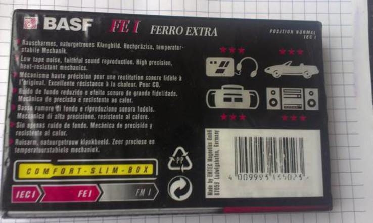 Аудиокассета BASF FE I, 100 мин, новая, numer zdjęcia 3