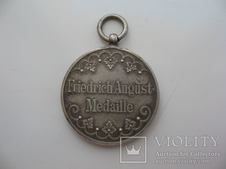 Медаль Фридриха Августа в серебре Саксония, фото №3