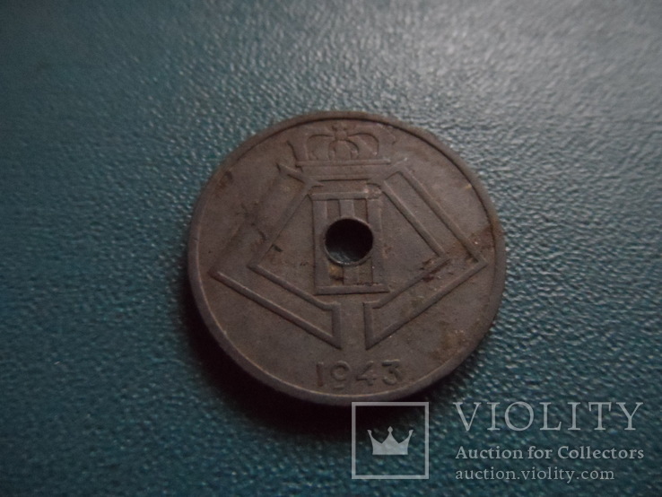 25  центов  1943  Бельгия   (К.11.3)~, фото №5