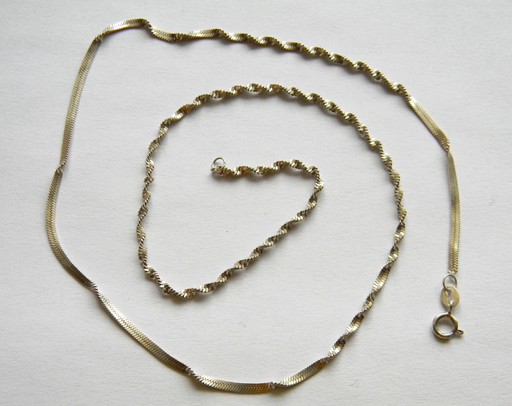 Серебряная цепочка "Серпантин", 925 пробы, 54 х 0,2 см., фото №5