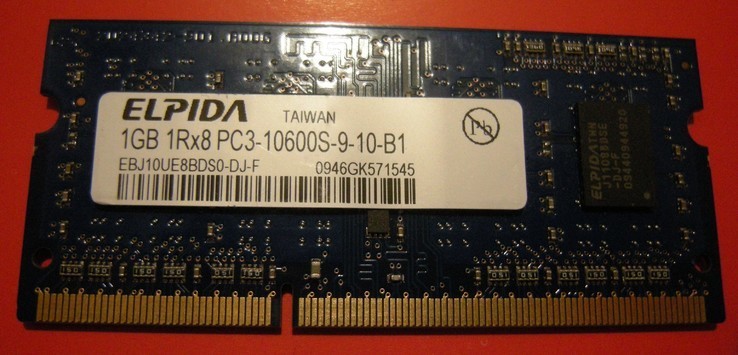 DDR3 ELPIDA 1GB 1Rx8 PC3-10600S-9-10-B1, фото №2