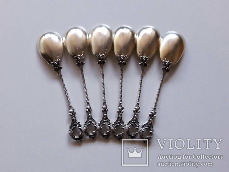 Серебряные ложечки с позолотой, фото №5