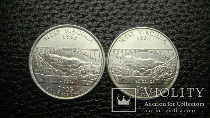25 центів США 2005 Західна Вірджинія (два різновиди)