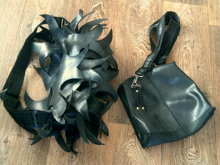Стильный резиновый рюкзак + сумка резиновая, photo number 2