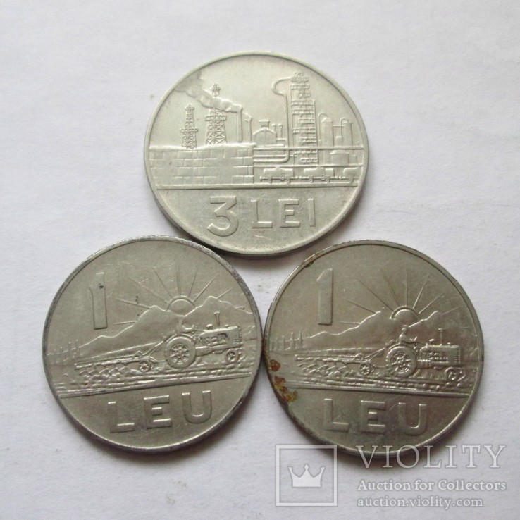 Румынские леи. 3 монеты, фото №2