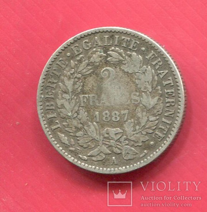Франция 2 франка 1887 Церцея, фото №3
