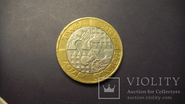 2 фунта Британія 2007 Об'єднання Англії та Шотландії, фото №2