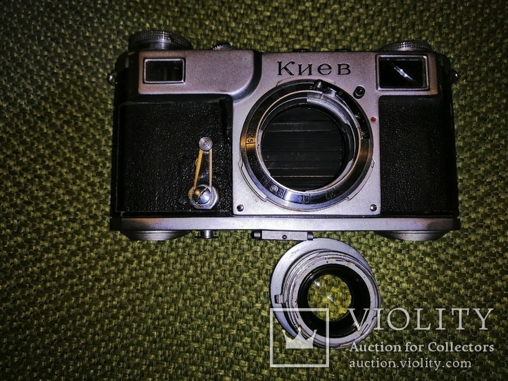 Фотоаппарат "Киев-2" 1949 год объектив "Зоркий ЗК" утопающий, фото №6