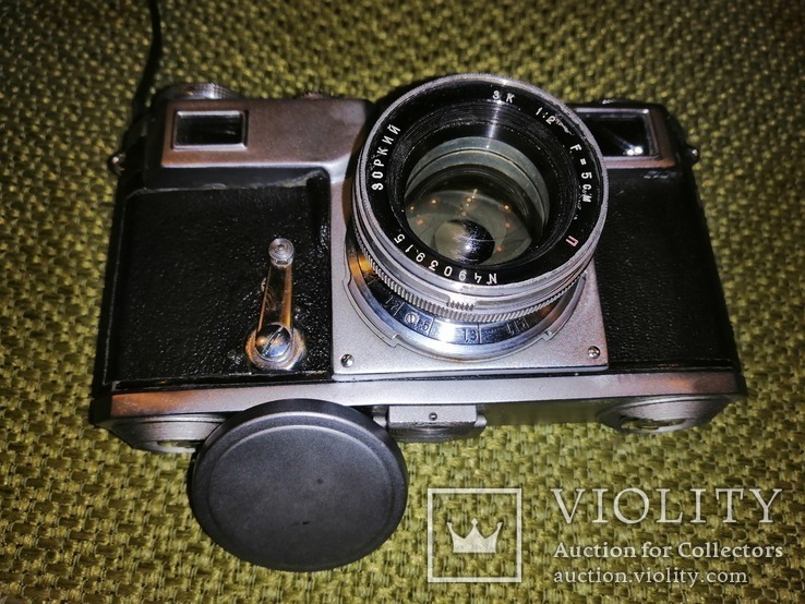 Фотоаппарат "Киев-2" 1949 год объектив "Зоркий ЗК" утопающий, фото №9