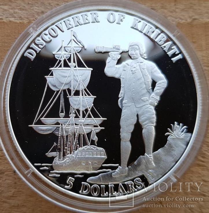 Монета 5 долларов 1996 Кирибати . Серебро. 31,1 грамм. Пруф, фото №2