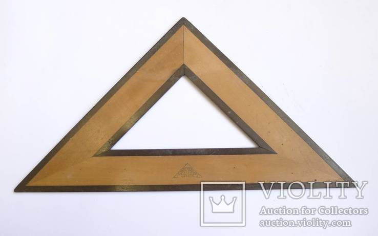 Старинная немецкая линейка треугольник без шкалы Albert Nestler