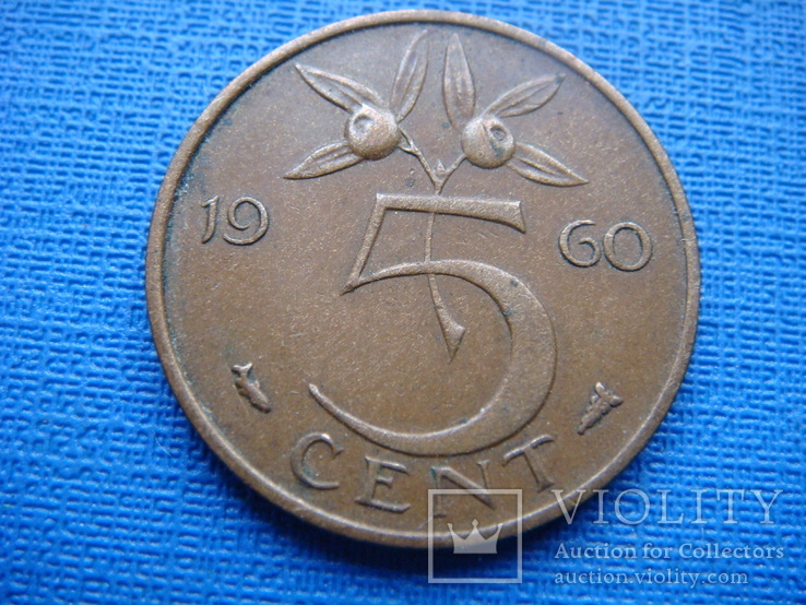 5 центов 1960г. Нидерланды, фото №2