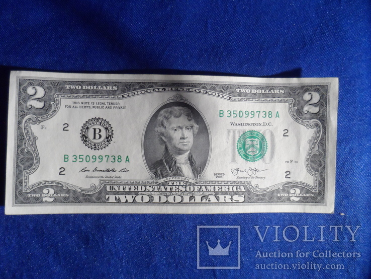 2 доллара США 2013 г  штат NEW YORK