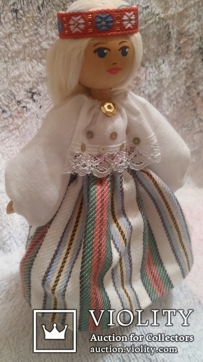 Деревянная куколка в национальном костюме. Эстония. рост-14 см., фото №5