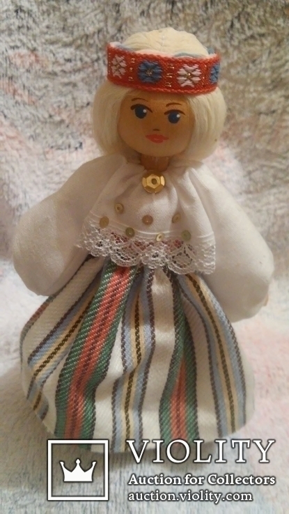 Деревянная куколка в национальном костюме. Эстония. рост-14 см., фото №6