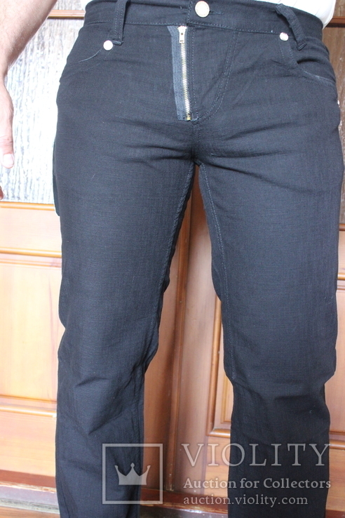 Джинсы-брюки новые черные OXALIS  W34 L34 талия 92см, photo number 2