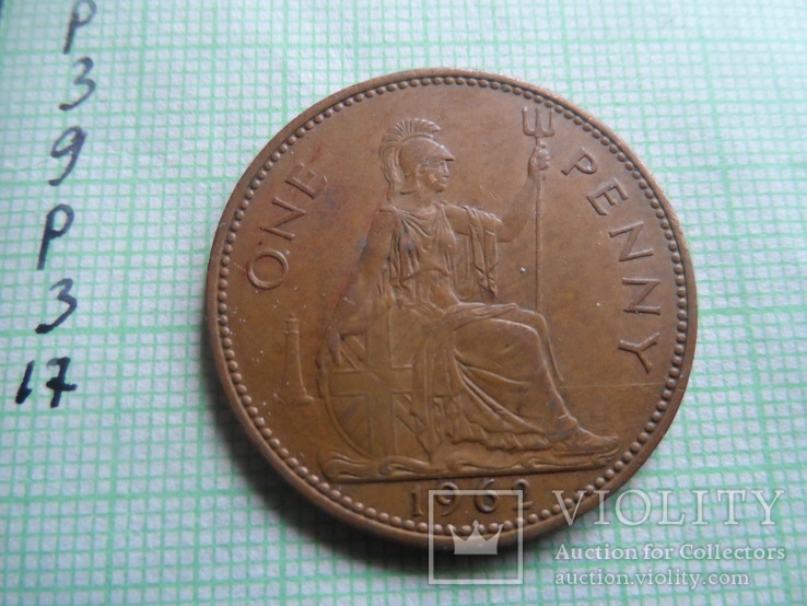 1 пенни 1962  Великобритания    (Р.3.17)~, фото №2