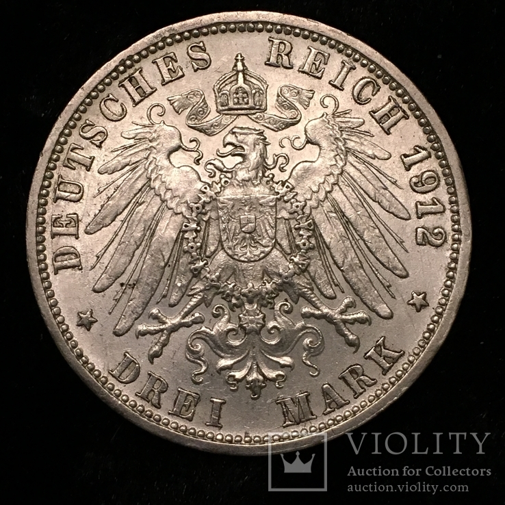 Вюртемберг 3 марки 1912 год Вильгельм II, фото №3
