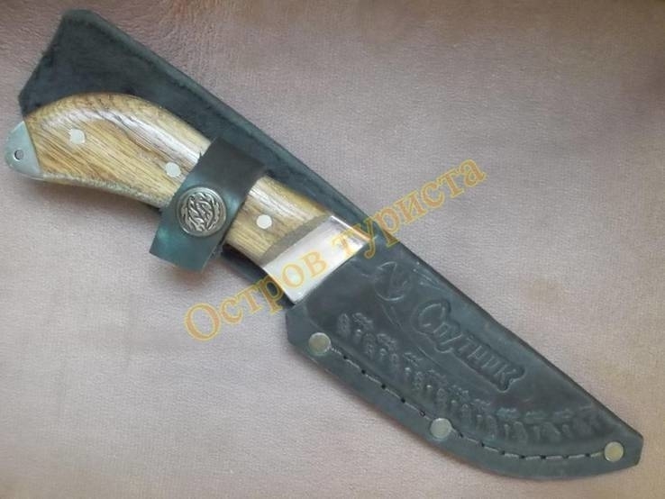Туристический нож Спутник Пескарь кожаные ножны, фото №3