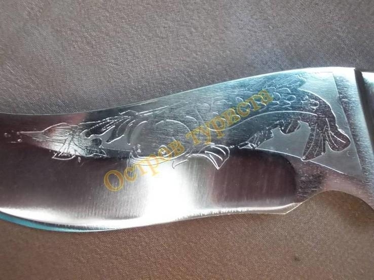 Туристический нож Спутник Пескарь кожаные ножны, фото №6