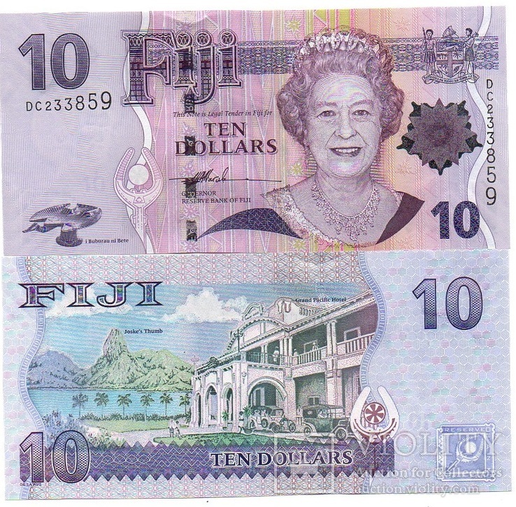 Fiji Фиджи - 10 Dollars 2007 UNC JavirNV