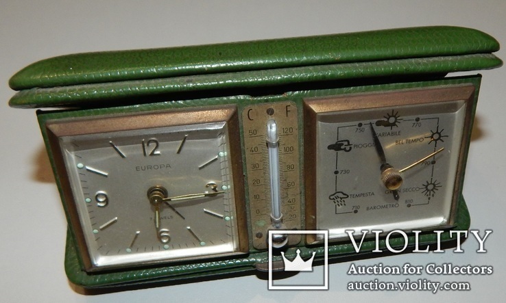 Часы EUROPA BAROMETRO с будильником Втаж, фото №5