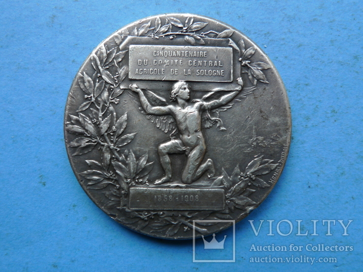 Настольная медаль. Франция. 1908 год., фото №2