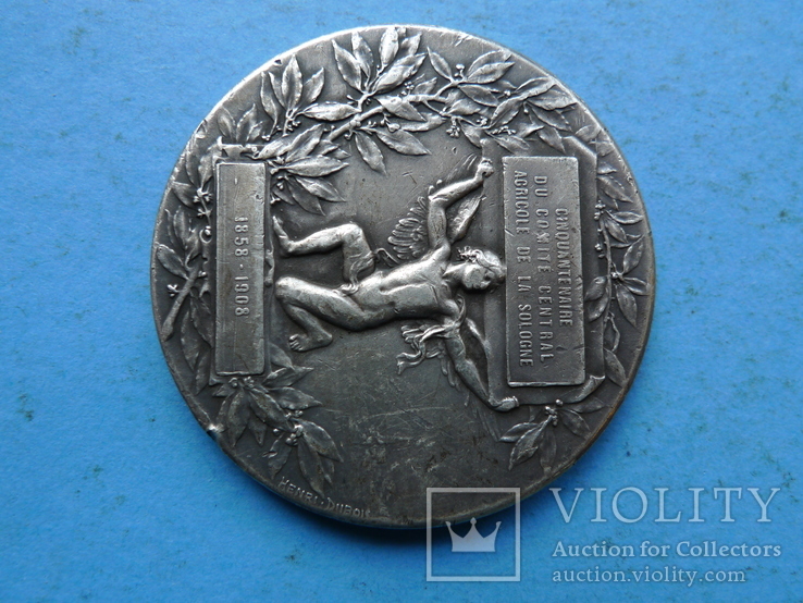 Настольная медаль. Франция. 1908 год., фото №3